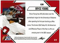 Back | Bryce Young [White] Football Cards 2021 Pro Set College