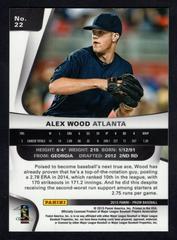 Back | Alex Wood Baseball Cards 2015 Panini Prizm