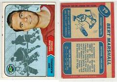 Bert Marshall Hockey Cards 1968 Topps Prices