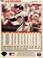 Rear | Matt Williams Baseball Cards 1995 Collector's Choice Se