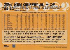 Card Back | Ken Griffey Jr. Baseball Cards 2023 Topps Silver Pack 1988 35th Anniversary
