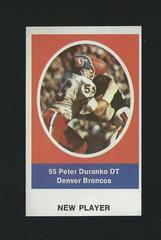 Peter Duranko Football Cards 1972 Sunoco Stamps Update Prices