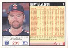 Back Of Card | Bert Blyleven Baseball Cards 1991 Score