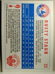 Back | Rusty Staub Baseball Cards 1992 Nabisco Tradition