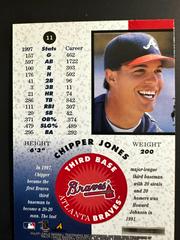 Back Of Card | Chipper Jones Baseball Cards 1998 Pinnacle Mint Collection