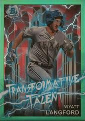 Wyatt Langford [Green] Baseball Cards 2023 Bowman Draft Transformative Talent Prices
