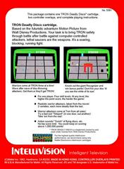 Back Cover | Tron Deadly Discs Intellivision