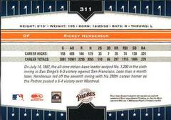 Back | Rickey Henderson Baseball Cards 2005 Donruss Champions