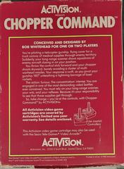 Box_back | Chopper Command [Blue Label] Atari 2600