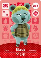 Klaus #257 [Animal Crossing Series 3] Amiibo Cards Prices