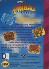 Pinball Dreams - Back | Pinball Dreams Sega Game Gear