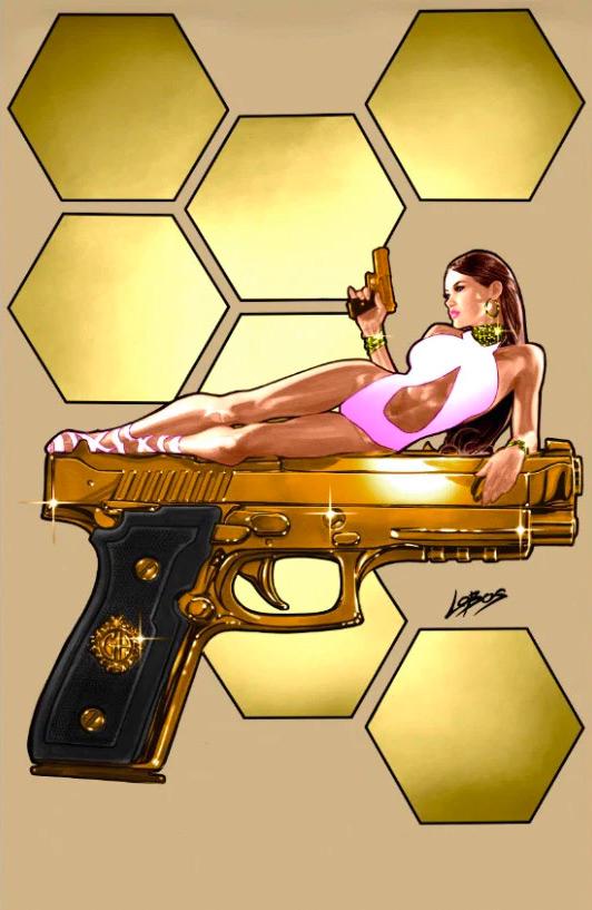 Gun Honey: Blood For Blood [Villalobos Gold Metal Virgin] #1 (2022) Comic Books Gun Honey: Blood for Blood