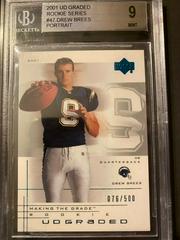 Drew Brees [Portrait] Football Cards 2001 Upper Deck Graded Prices