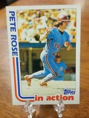 Pete Rose [In Action Blackless] Baseball Cards 1982 Topps Prices