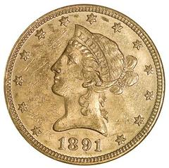 1891 [PROOF] Coins Liberty Head Gold Double Eagle Prices