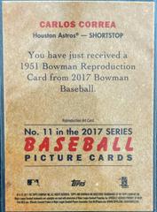 2017 Bowman 1951 Reproduction Card #11 | Carlos Correa Baseball Cards 2017 Bowman 1951 Chrome