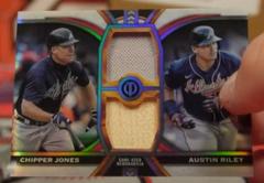 Austin Riley, Chipper Jones #DR-JR Baseball Cards 2023 Topps Tribute Dual Relics 2 Image Prices