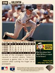 Rear | Jose Valentin [Silver Signature] Baseball Cards 1996 Collector's Choice
