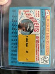 Reverse  | Rickey Henderson Baseball Cards 1988 Topps Mini League Leaders