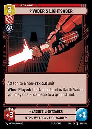 Vader's Lightsaber [Foil Hyperspace] #136 Star Wars Unlimited: Spark of Rebellion