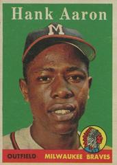 Hank Aaron [White Name] Baseball Cards 1958 Topps Prices