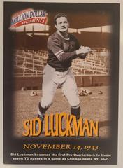 Sid Luckman Football Cards 1997 Fleer Million Dollar Moments Prices