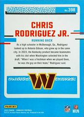 Back | Chris Rodriguez Jr. Football Cards 2023 Panini Donruss