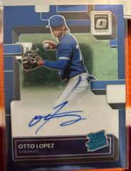 Otto Lopez [Blue] #RRS-OL Baseball Cards 2022 Panini Donruss Optic Rated Rookie Signatures Prices