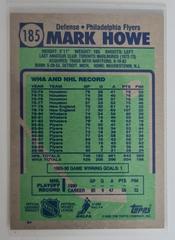Backside | Mark Howe Hockey Cards 1990 Topps