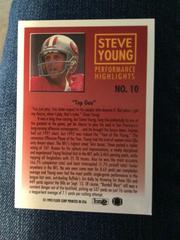 Card Back | Steve Young (Performance Highlights) Football Cards 1993 Fleer Steve Young