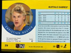 Back | Christian Ruuttu Hockey Cards 1990 Pro Set