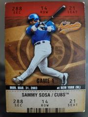 Sammy Sosa #57 Baseball Cards 2003 Fleer Authentix Prices