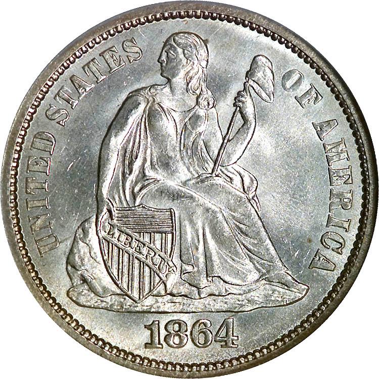 1864 S Seated Liberty Dime Prices | Ungraded, NGC, PCGS Values