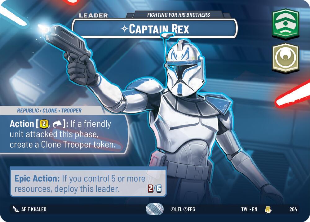 Captain Rex - Fighting For His Brothers [Showcase Foil] #264 Star Wars Unlimited: Twilight of the Republic