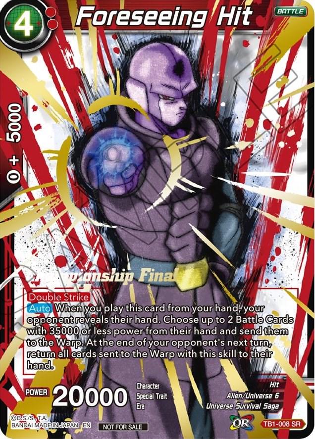 Foreseeing Hit [Championship Final 2019] TB1-008 Dragon Ball Super Divine Multiverse Release Promos