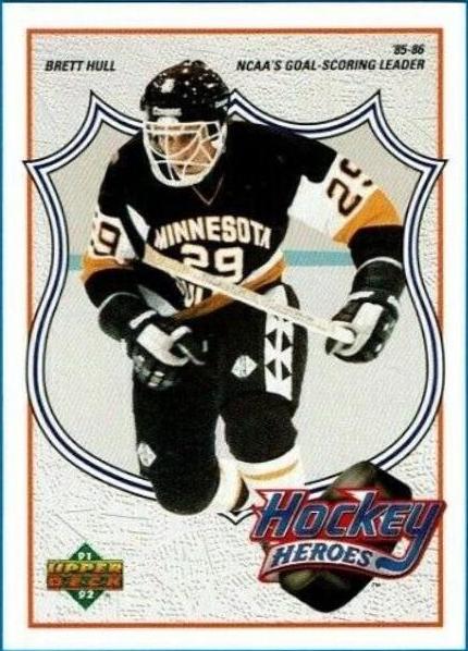 Brett Hull [1985 Goal Scoring Leader] #3 Hockey Cards 1991 Upper Deck Brett Hull Heroes