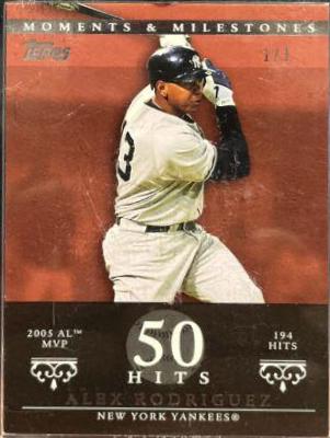 Alex Rodriguez [183 Hits Black] #35 Baseball Cards 2007 Topps Moments & Milestones