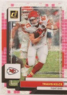 Travis Kelce [Techno] #24 Football Cards 2022 Panini Clearly Donruss