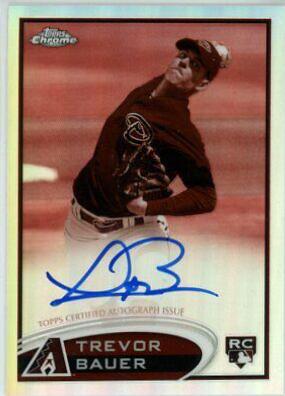 Trevor Bauer [Autograph Sepia Refractor] #TB Baseball Cards 2012 Topps Chrome