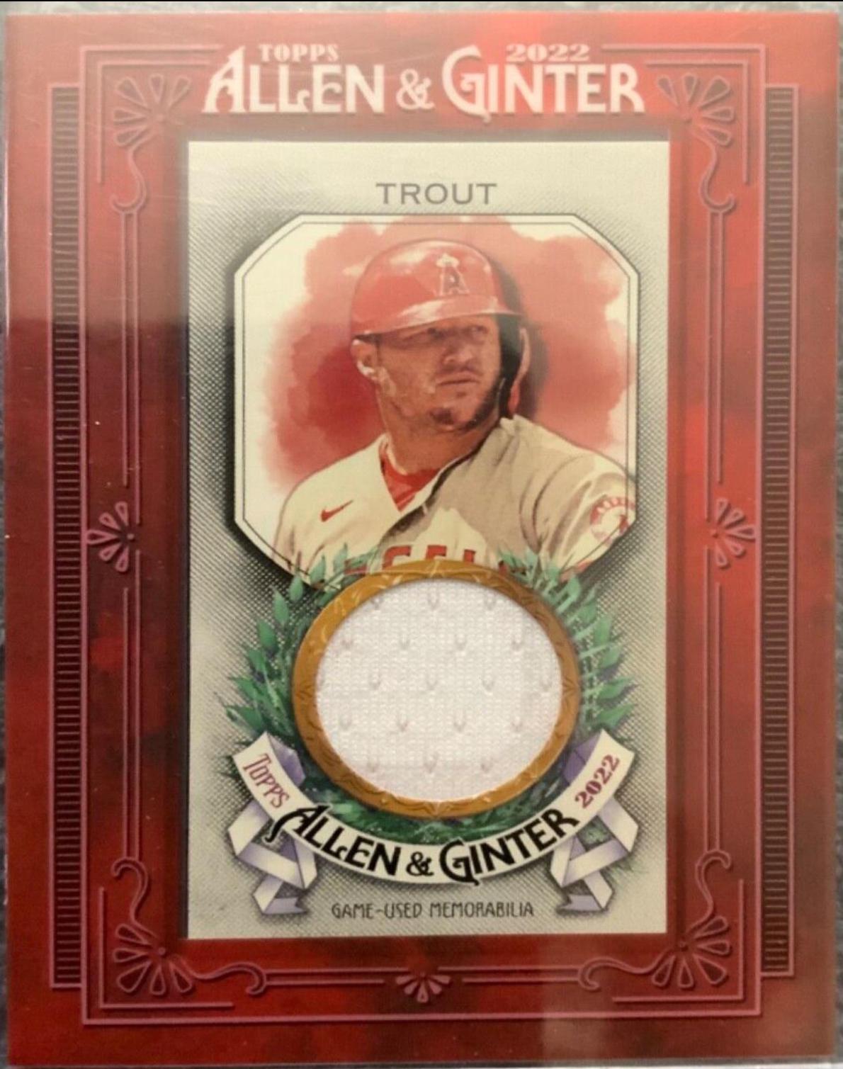 Mike Trout #MFR-MT Baseball Cards 2022 Topps Allen & Ginter Mini Framed Relics