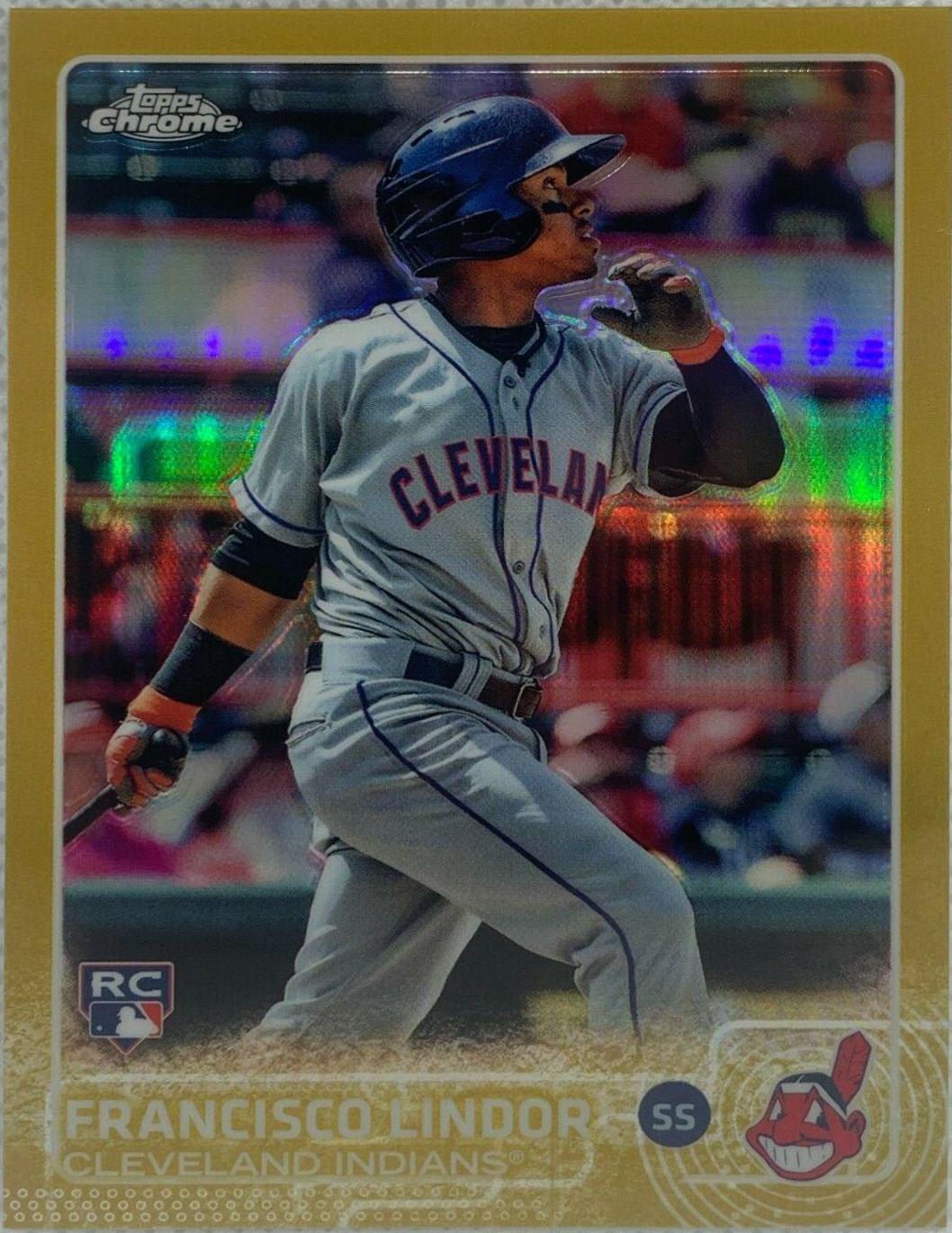 Francisco Lindor [Gold Refractor] #202 Baseball Cards 2015 Topps Chrome