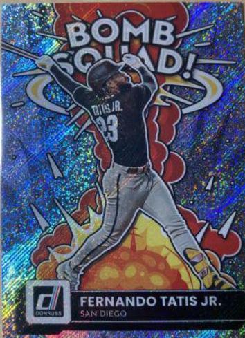 2022 Panini Donruss top Fernando Tatis Jr Bomb Squad Pink Fireworks BS-5 FCG 9.5