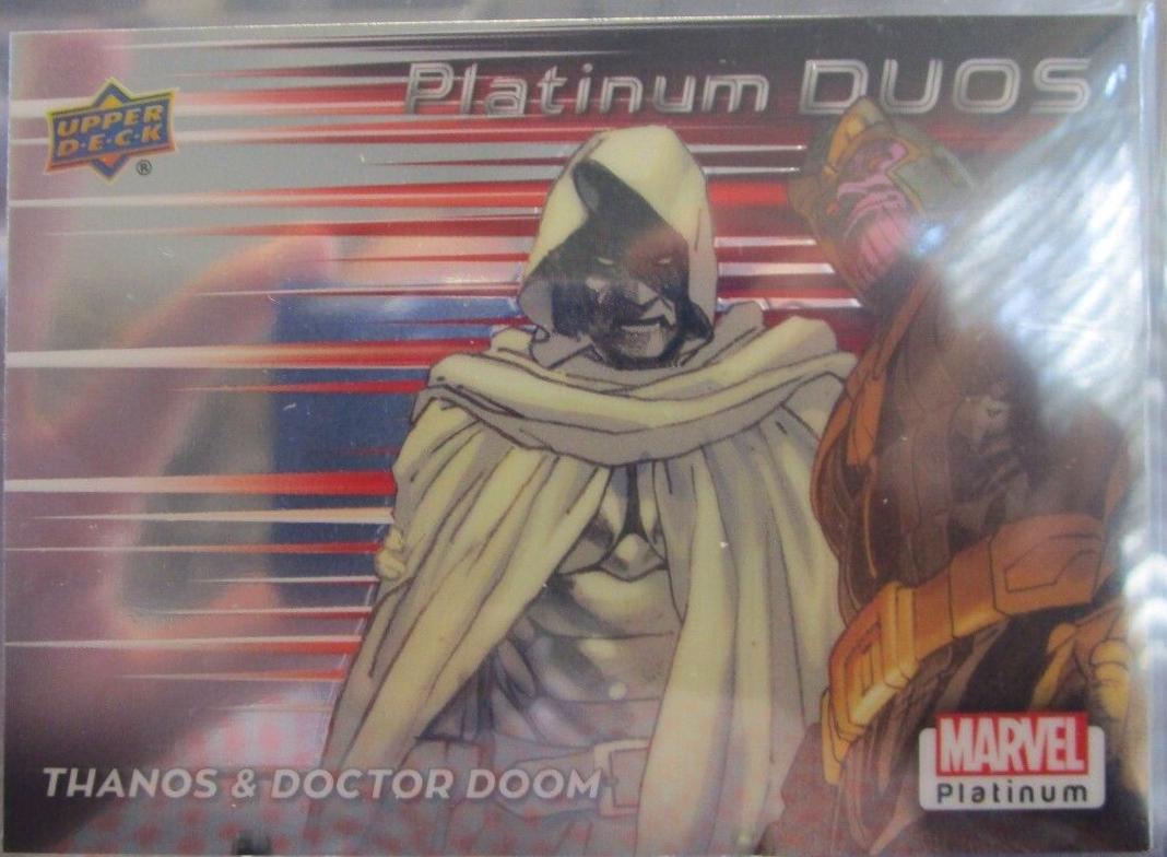 Thanos / Doctor Doom [Rainbow] #PD15 Marvel 2023 Upper Deck Platinum Duos