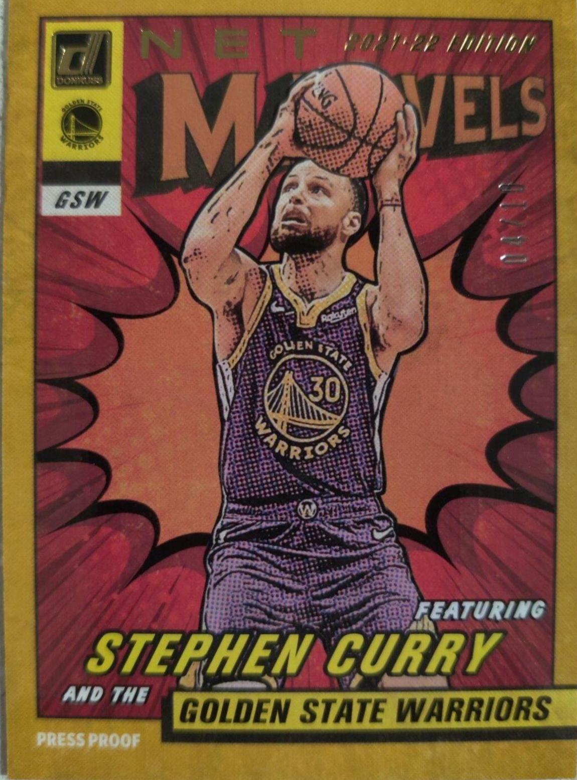 Stephen Curry [Gold] #7 Basketball Cards 2021 Panini Donruss Net Marvels