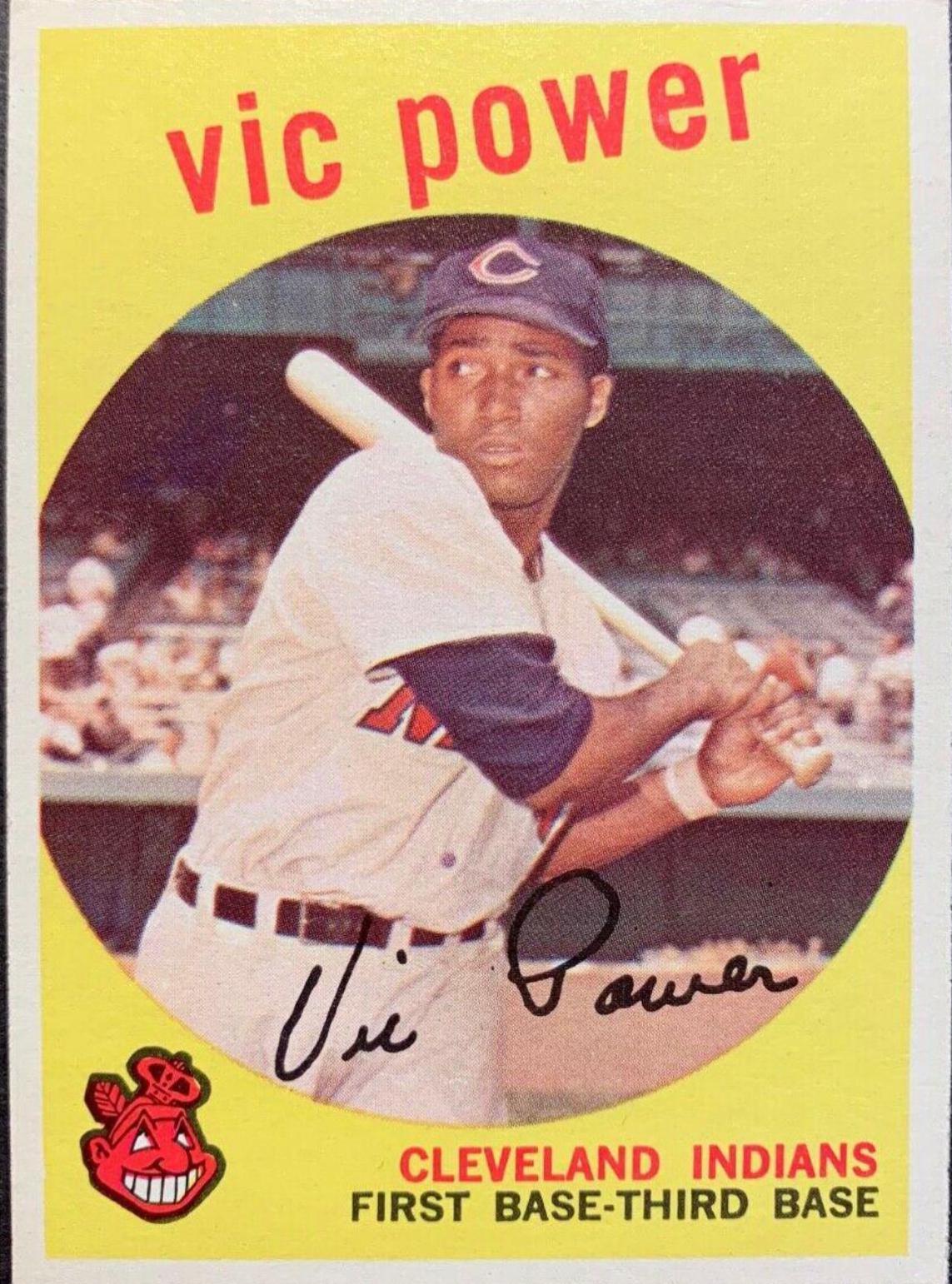 Vic Power [White Back] #229 Baseball Cards 1959 Topps