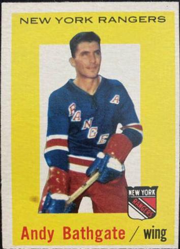 Andy Bathgate #34 Hockey Cards 1959 Topps