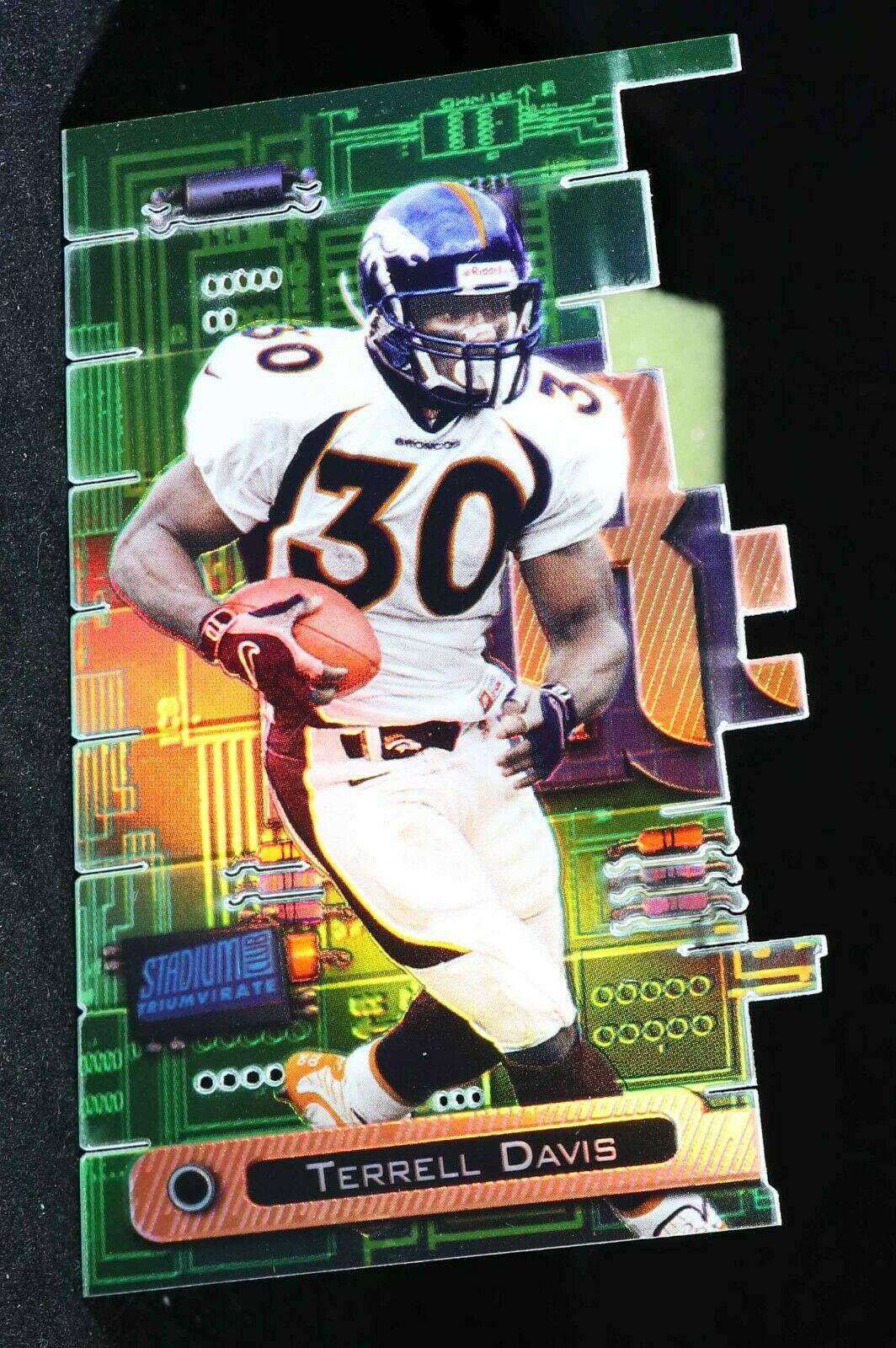 Terrell Davis [Luminescent] #T1A Football Cards 1998 Stadium Club Triumvirate