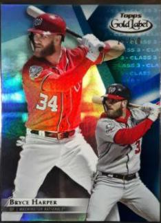 Bryce Harper [Class 3 Blue] #3 Baseball Cards 2018 Topps Gold Label