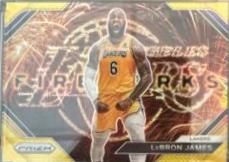 LeBron James [Gold] #3 Basketball Cards 2023 Panini Prizm Fireworks