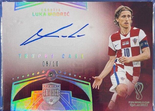 Luka Modric Soccer Cards 2022 Panini Eminence FIFA World Cup Trophy Case Autographs